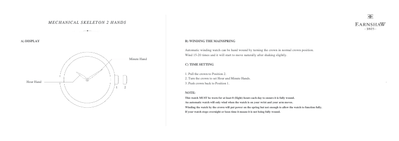 Page n°1 - Manuel utilisateur Earnshaw Bauer ES-8049-SETA-01