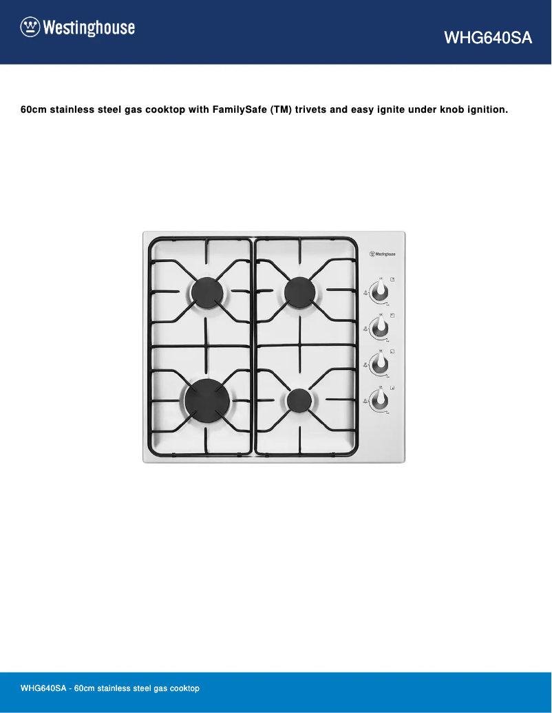 Image de la première page du manuel de l'appareil WHG640SA