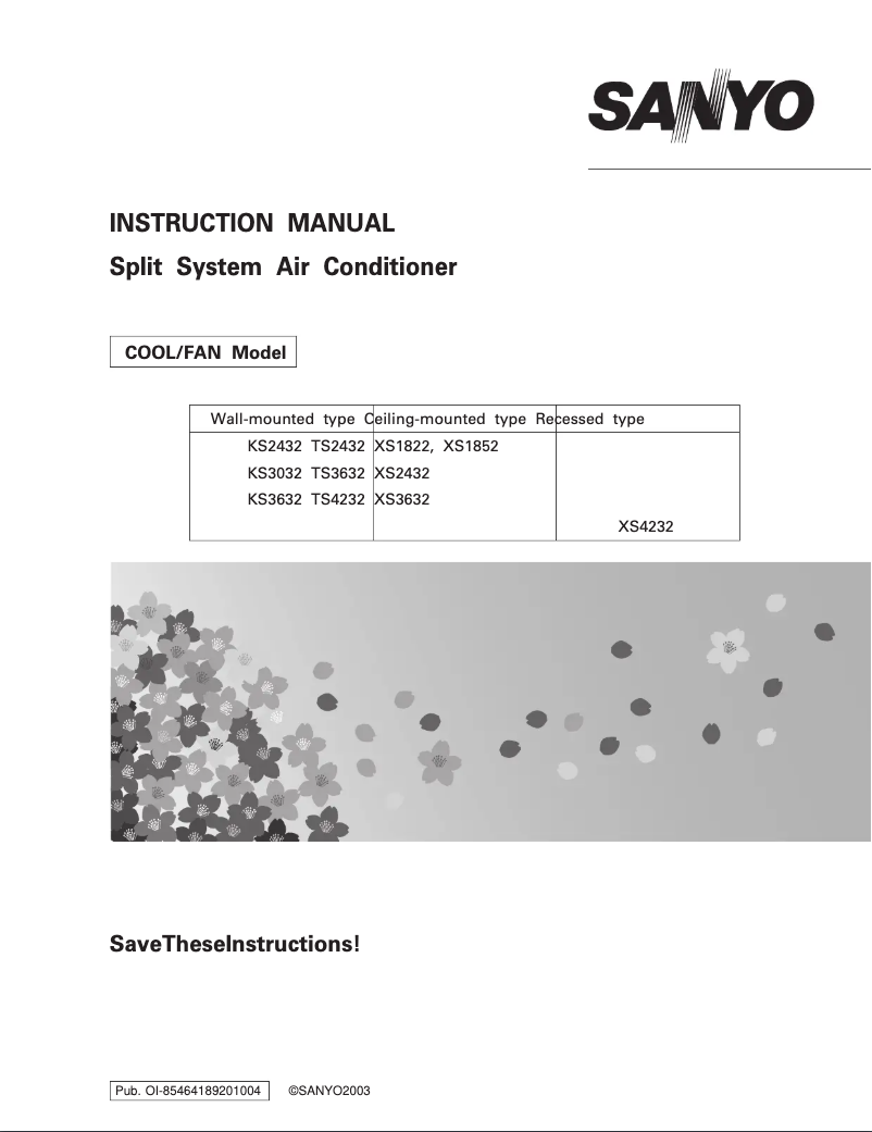 Page n°1 - Manuel utilisateur Sanyo TS4232