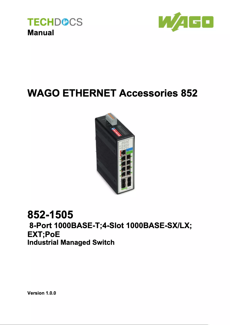 Image de la première page du manuel de l'appareil 852-1505