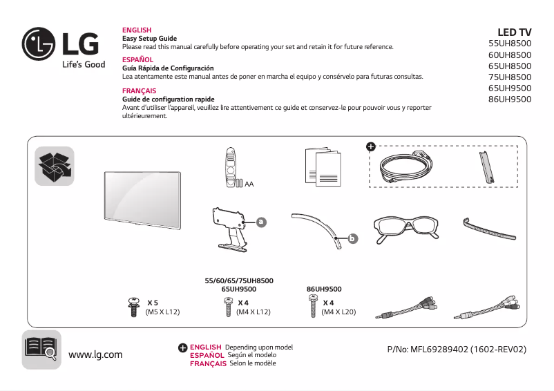 Imagen de la primera página del manual del dispositivo 86UH9500