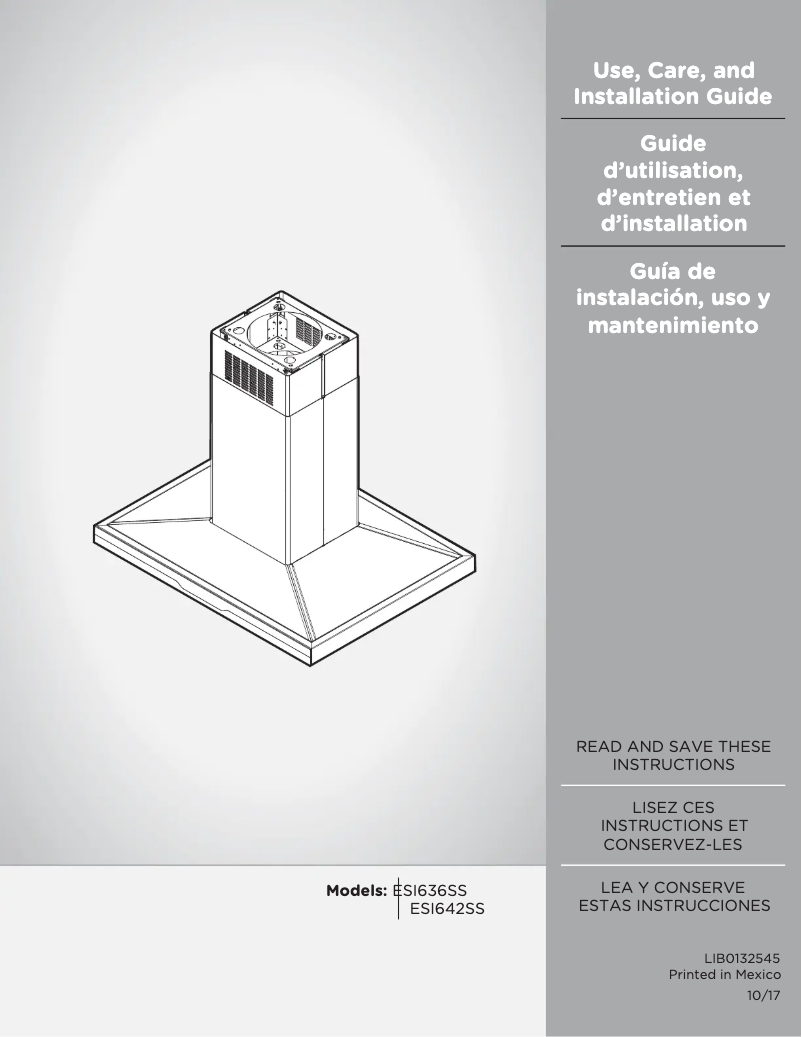 Image de la première page du manuel de l'appareil ESI636SS