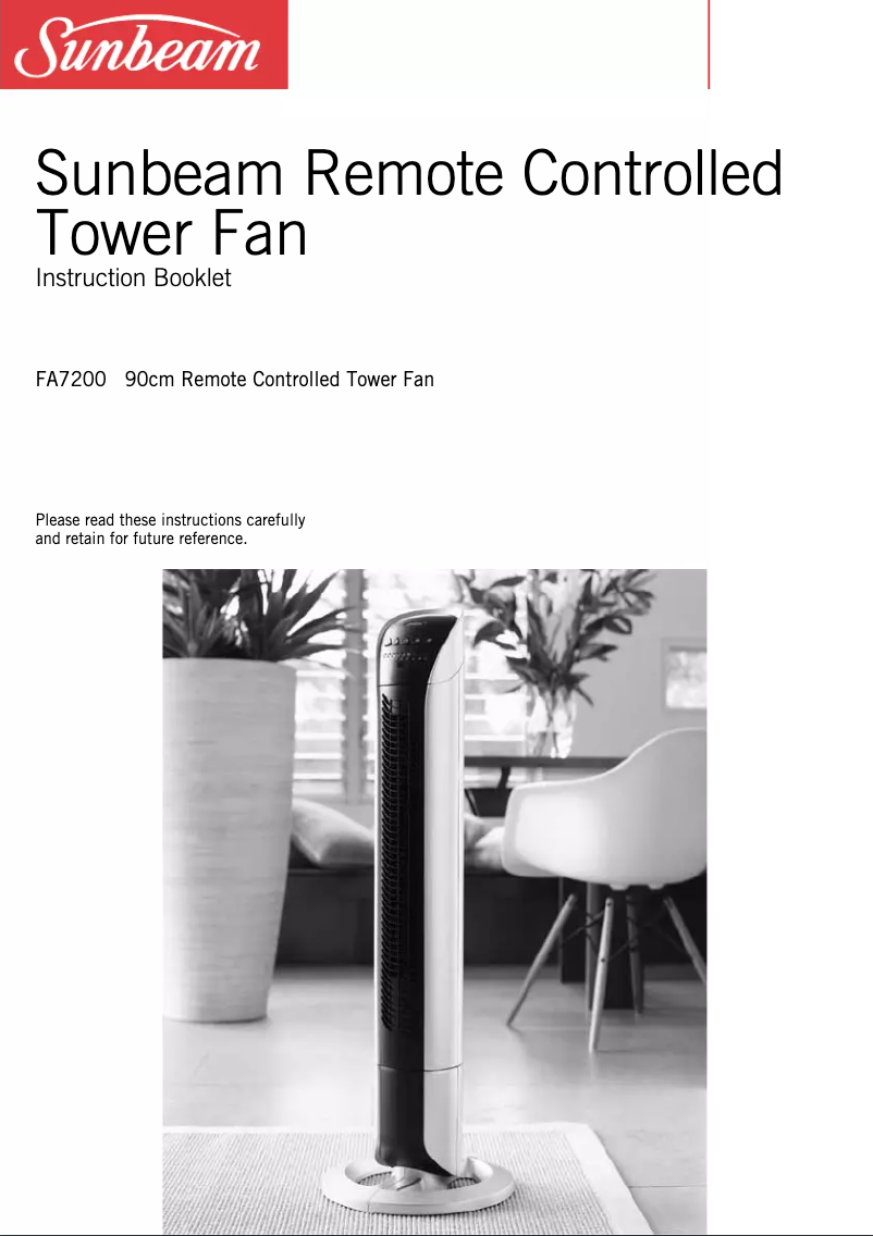 Page 1 of the manual User Manual Sunbeam FA7200