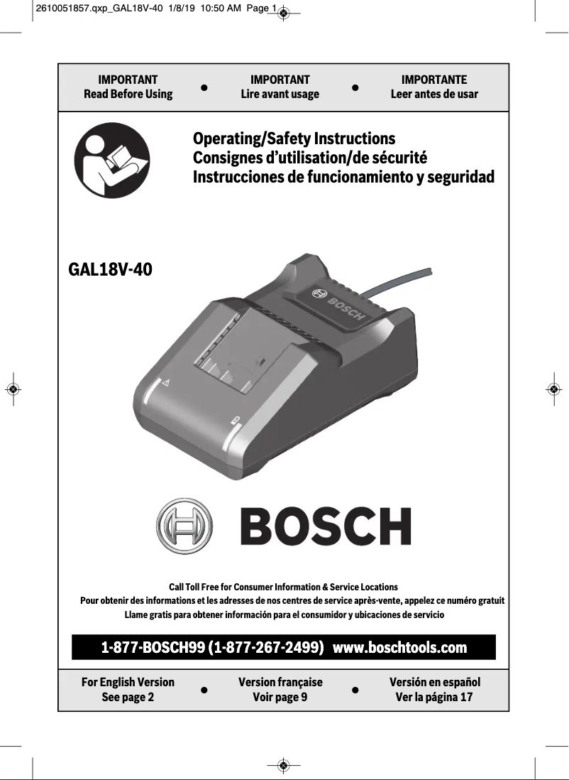 Página 1 del manual Manual de usuario Bosch GXS18V-15N15