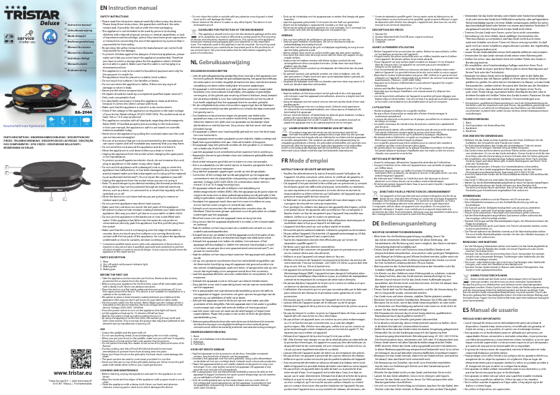 Page 1 of the manual User Manual TriStar RA-2944AH