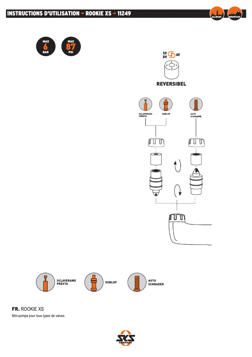 Page 1 de la notice Manuel utilisateur SKS Rookie XS