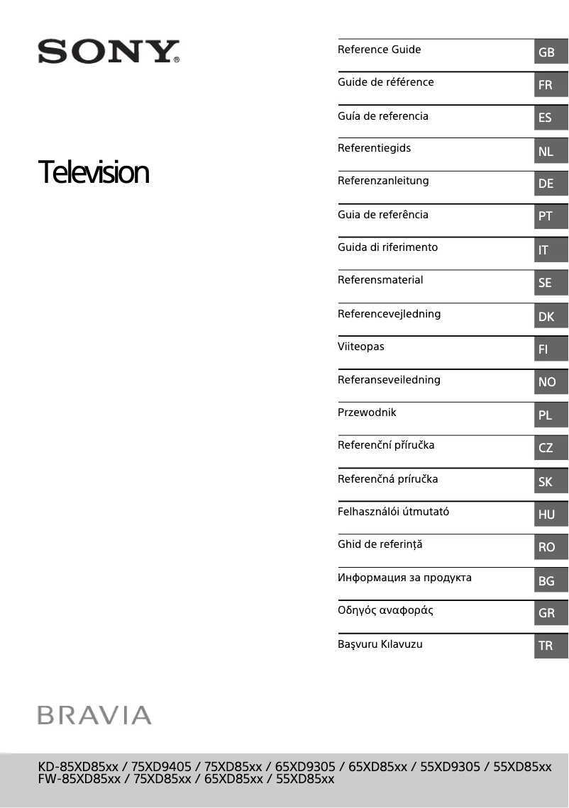 Page 1 de la notice Manuel utilisateur Sony Bravia KD-55XD8577