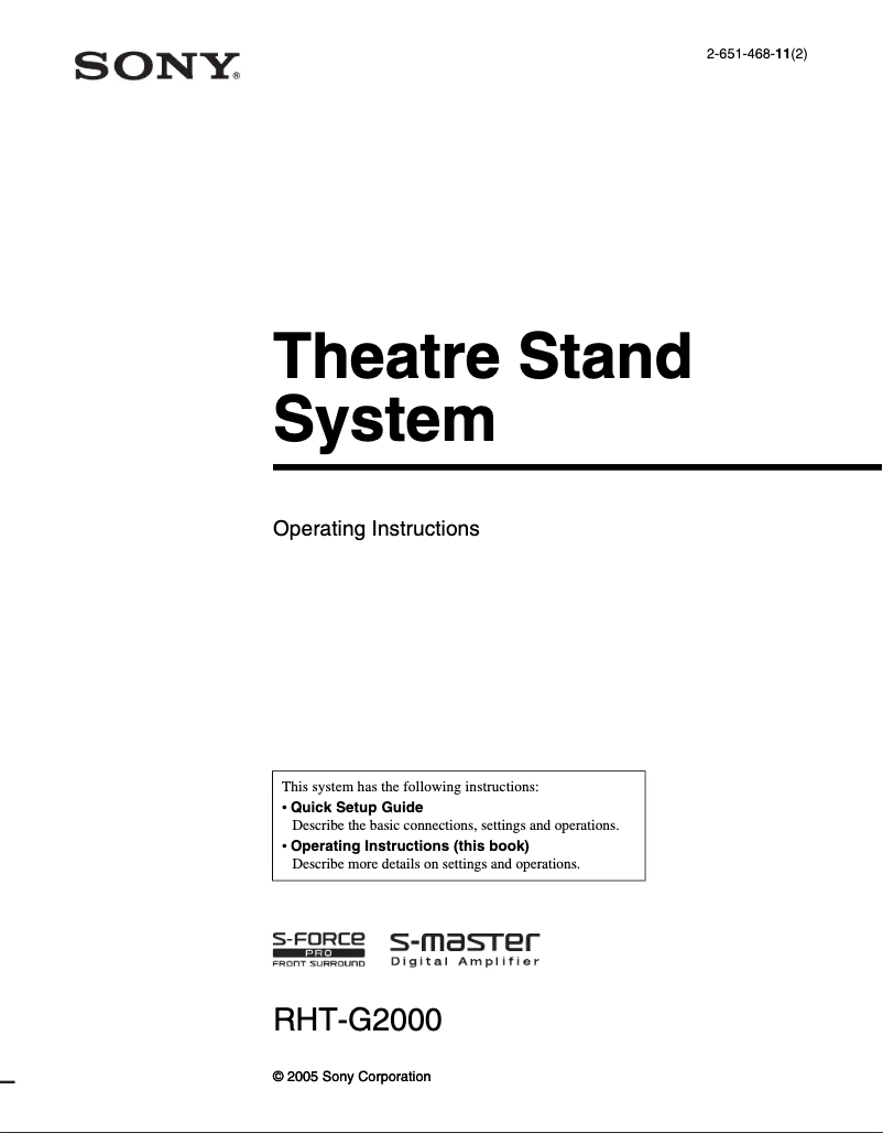 Image de la première page du manuel de l'appareil RHT-G2000