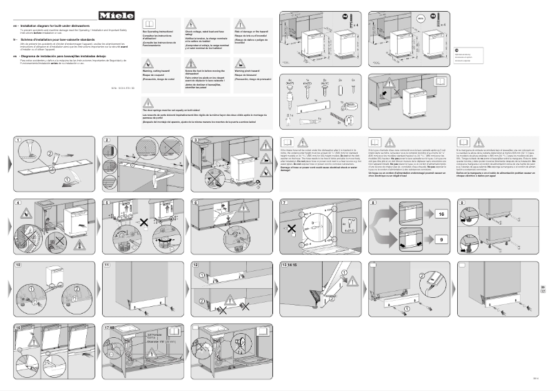Page 1 de la notice Instructions / montage Miele G 4948 SCU AM