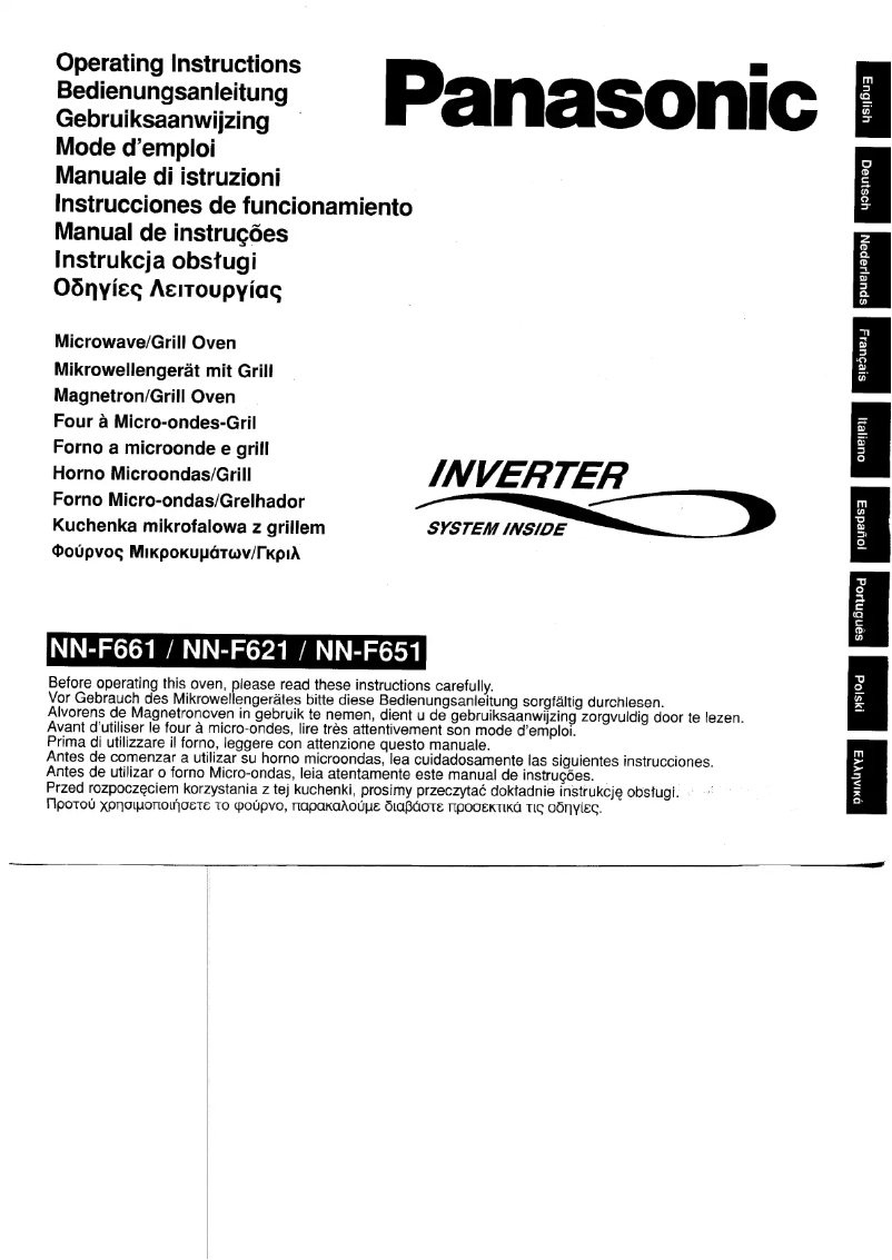 Page 1 de la notice Manuel utilisateur Panasonic NN-F660