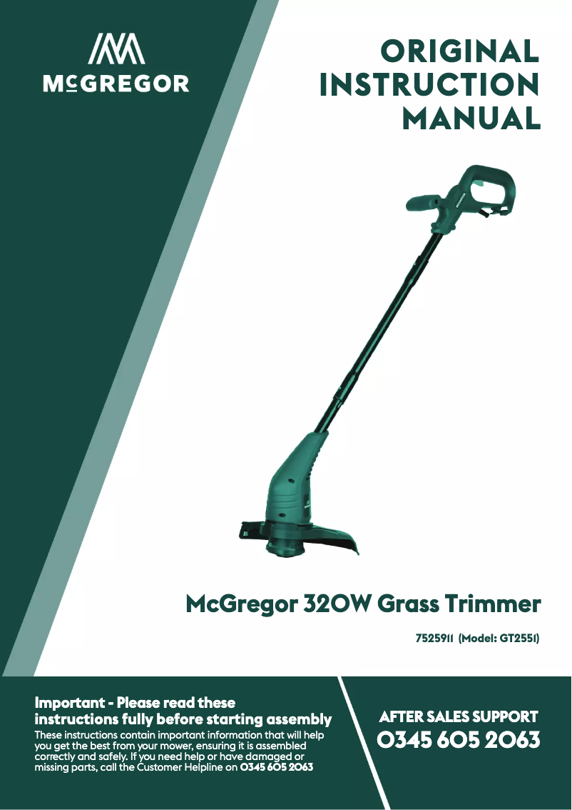 Page 1 de la notice Manuel utilisateur McGregor GT2551