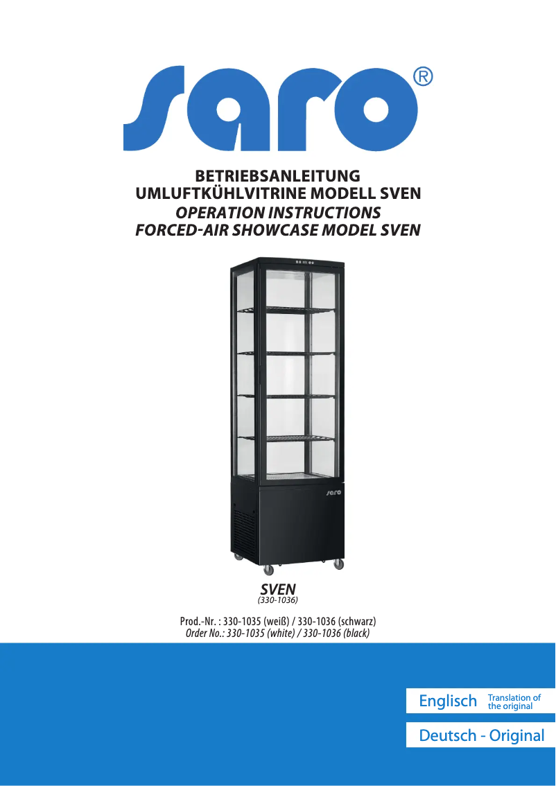 Page 1 de la notice Manuel utilisateur Saro SVEN