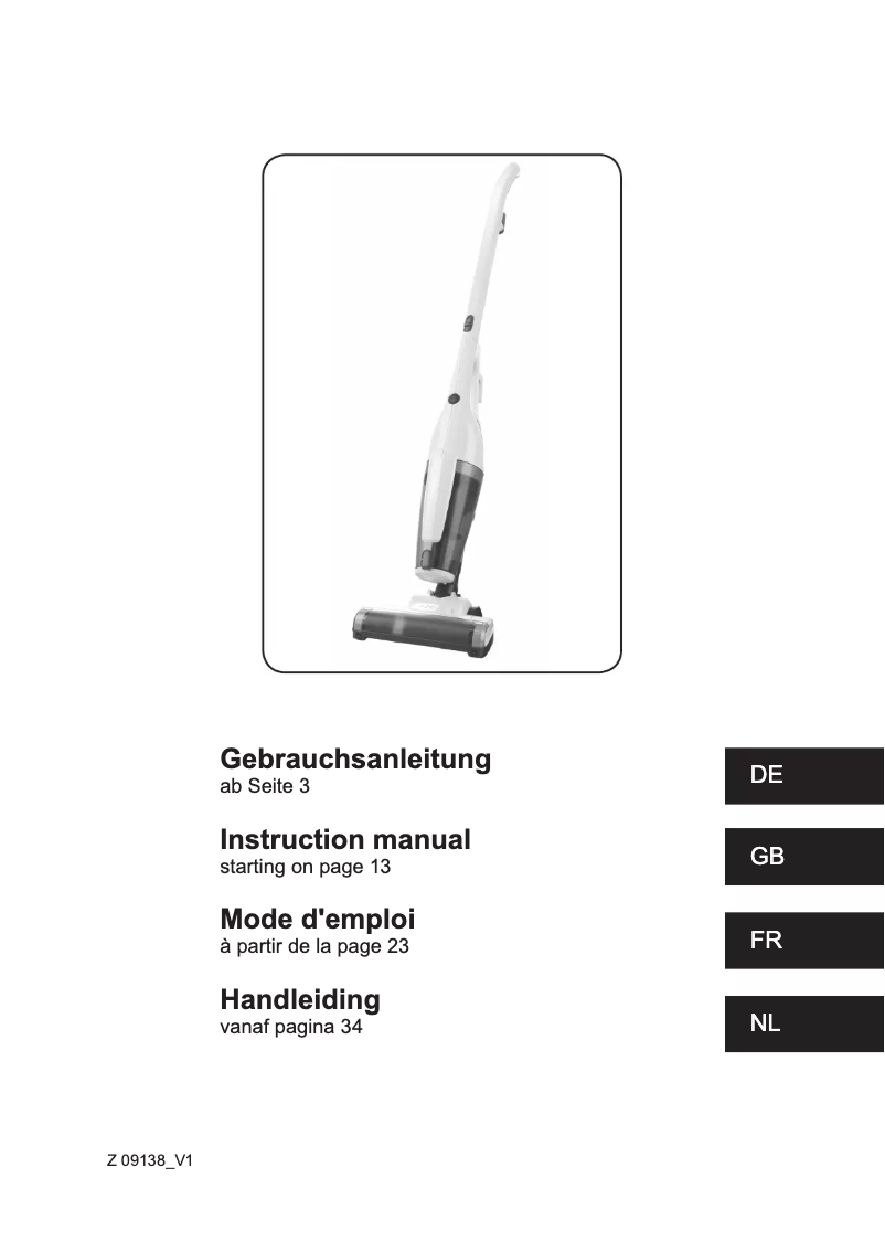 Imagen de la primera página del manual del dispositivo Z 09138