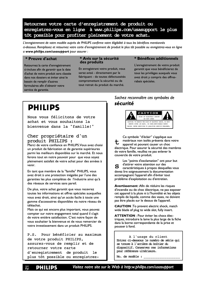 Image de la première page du manuel de l'appareil 50PF9431D