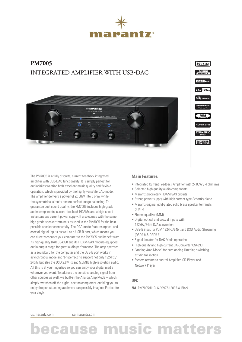 Image de la première page du manuel de l'appareil PM7005