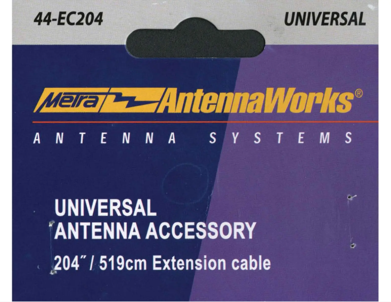 Page 1 of the manual User Manual Metra 44-EC204