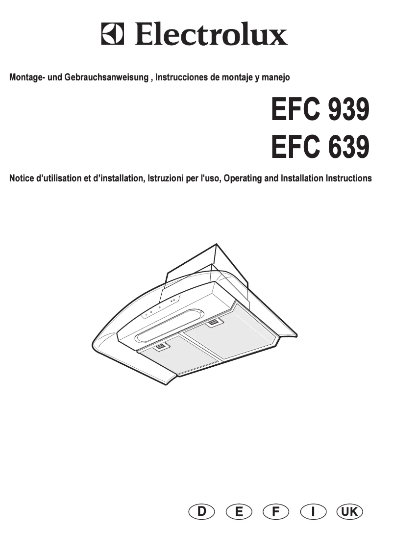 Page 1 de la notice Manuel utilisateur Electrolux EFC639X