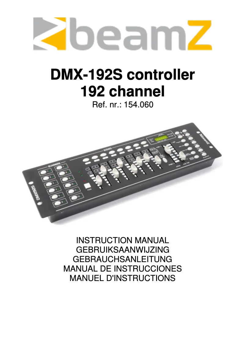 Page 1 de la notice Manuel utilisateur BeamZ DMX-192S
