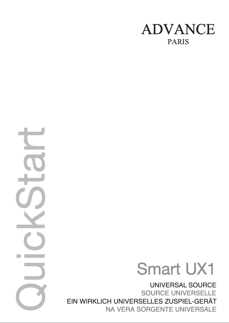 Page n°1 - Manuel utilisateur Advance Smart UX1