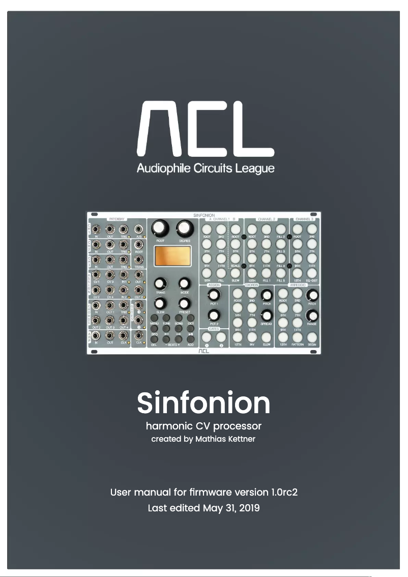 Page n°1 - Manuel utilisateur ACL Sinfonion