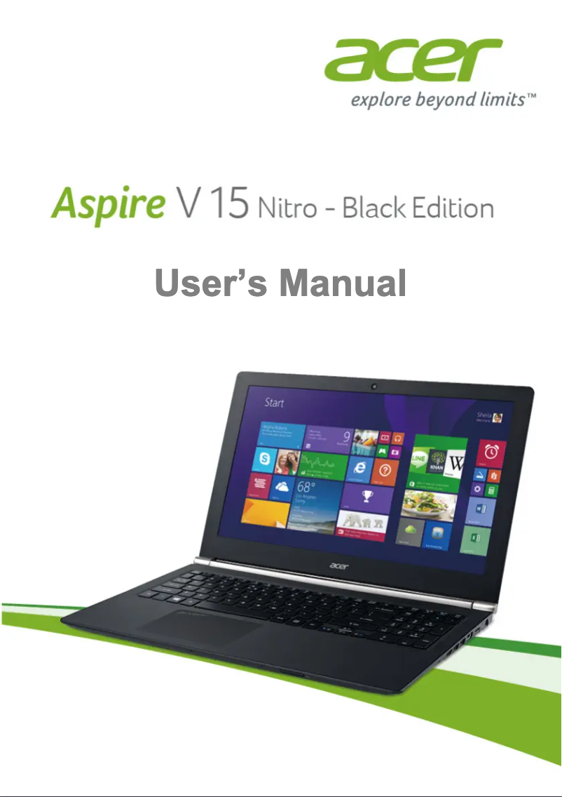 Image de la première page du manuel de l'appareil Aspire V Nitro VN7