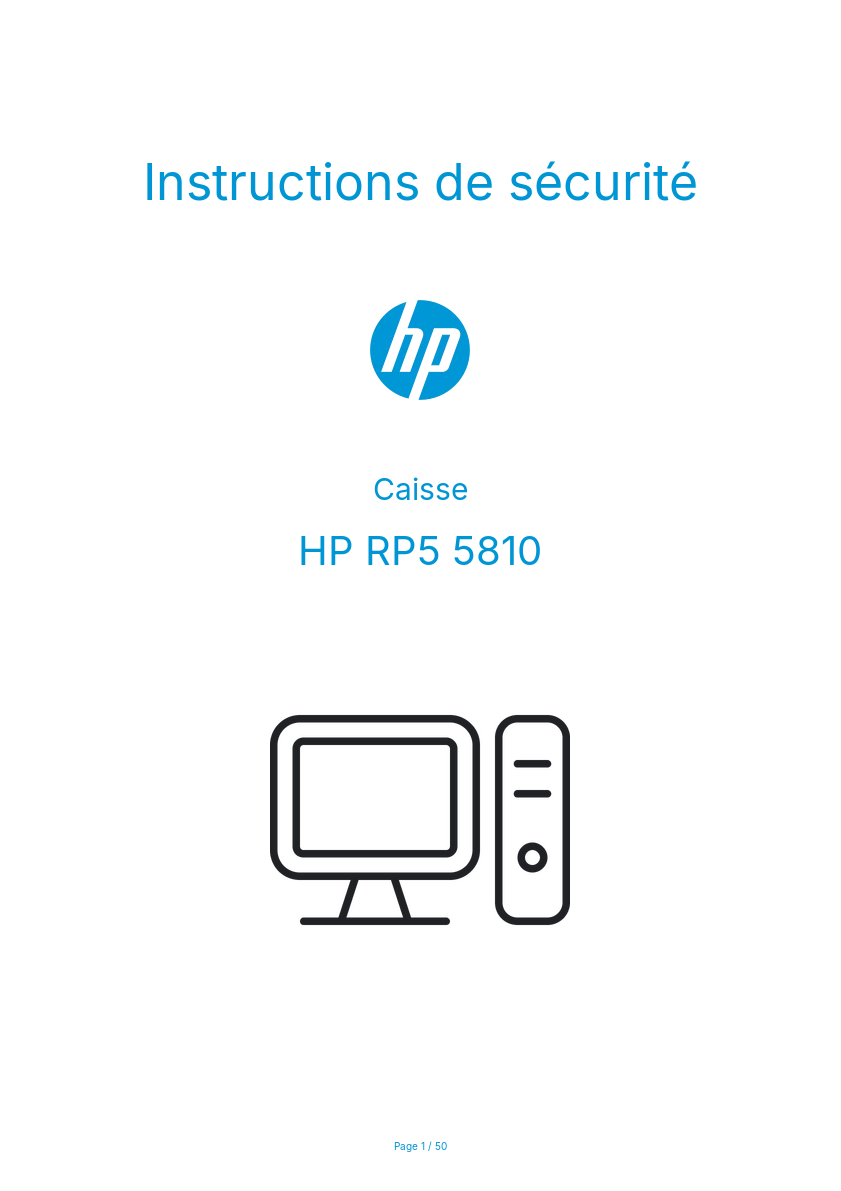 Page n°1 - Instructions de sécurité HP RP5 5810