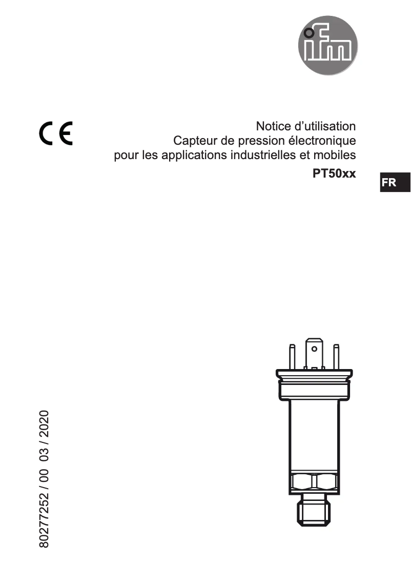 Page 1 de la notice Manuel utilisateur IFM PT5060
