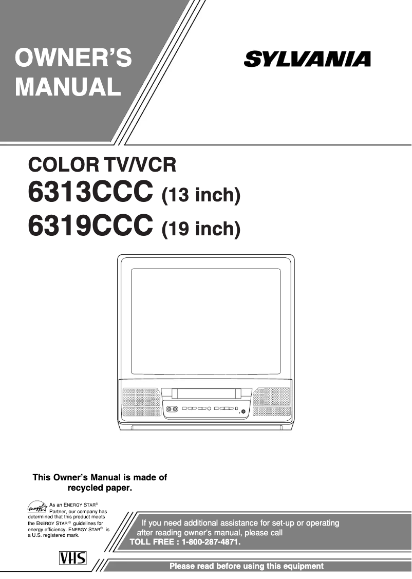 Page 1 de la notice Manuel utilisateur Sylvania 6319CCC