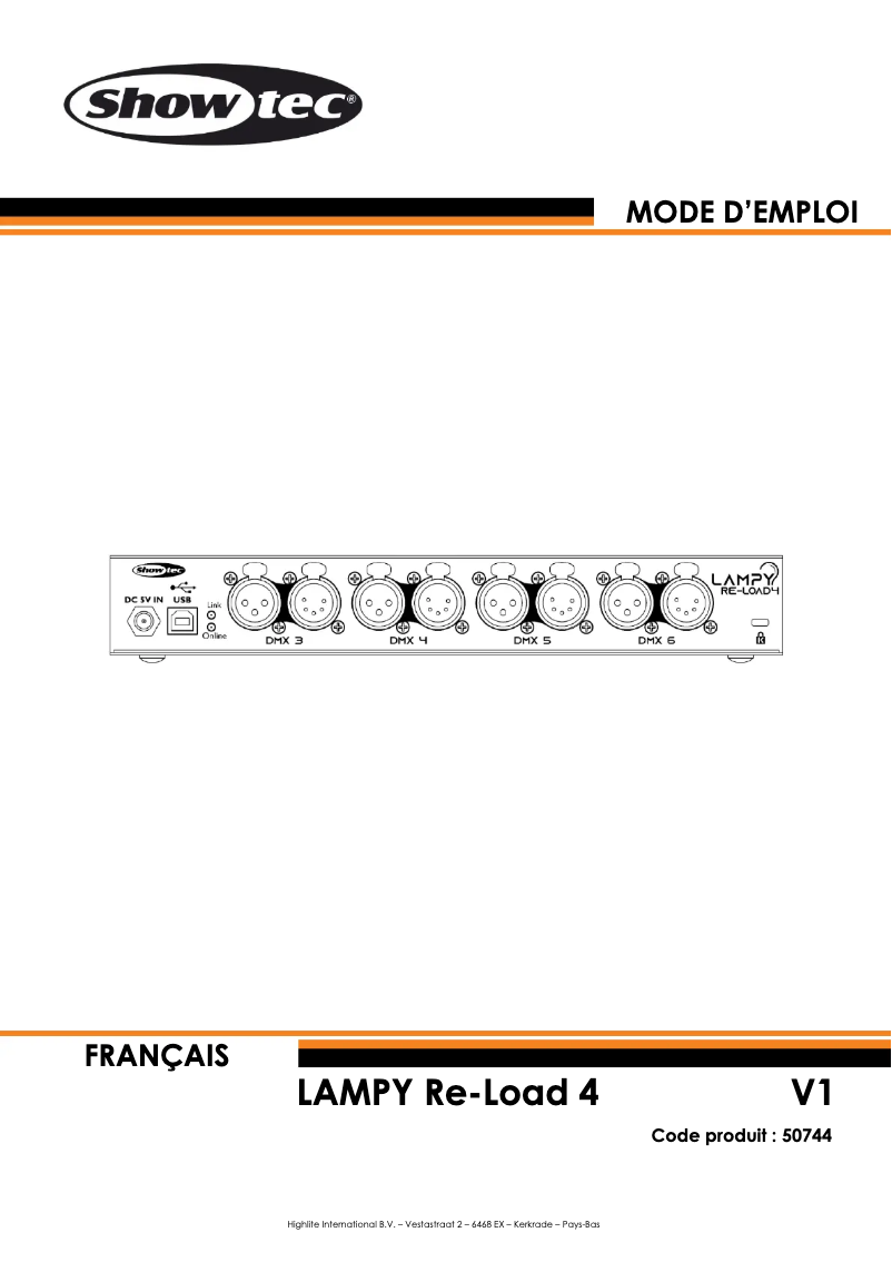 Image de la première page du manuel de l'appareil LAMPY Re-Load 4