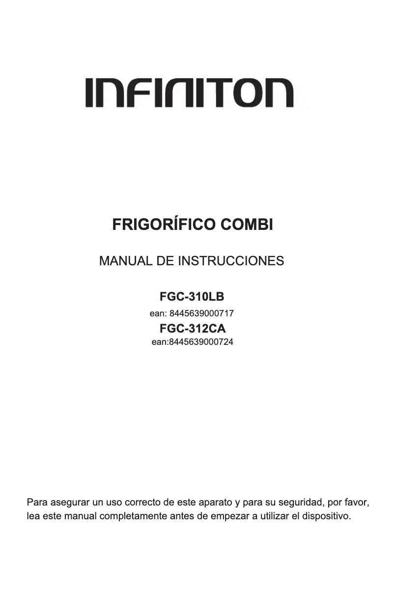 Image de la première page du manuel de l'appareil FGC-312CA