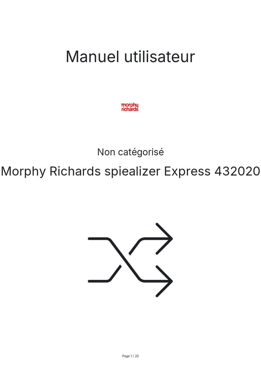 Image de la première page du manuel de l'appareil spiealizer Express 432020