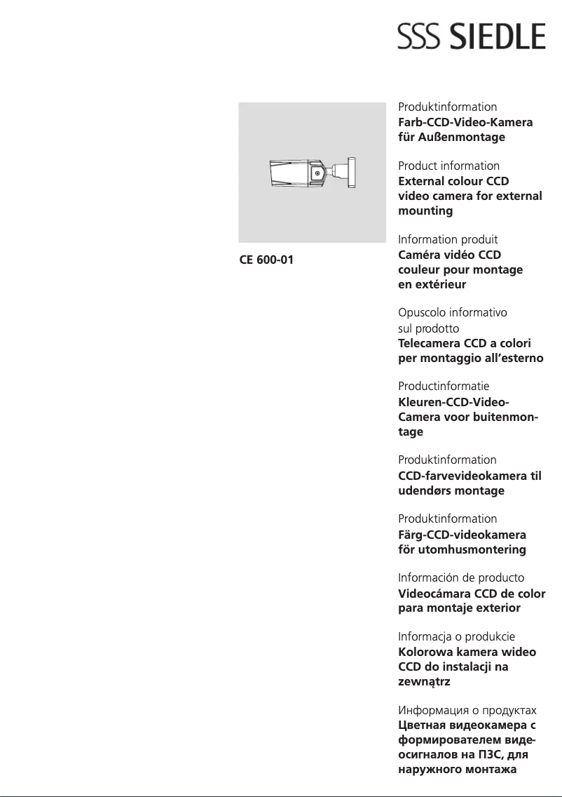Page 1 de la notice Manuel utilisateur Siedle CE 600-01