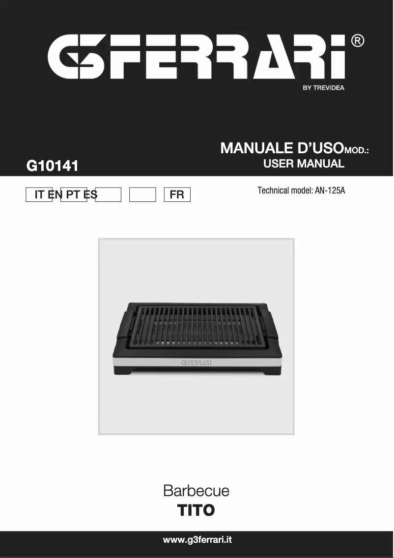 Image de la première page du manuel de l'appareil Tito G10141