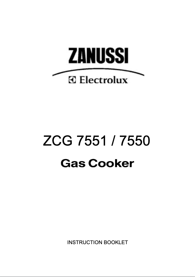 Page n°1 - Manuel utilisateur Zanussi-Electrolux ZCG7551XL