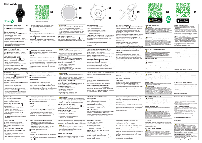 Page 1 de la notice Manuel utilisateur Doro Watch