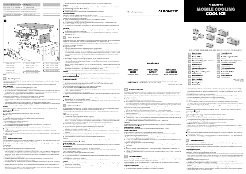 Imagen de la primera página del manual del dispositivo Cool-Ice CI 70