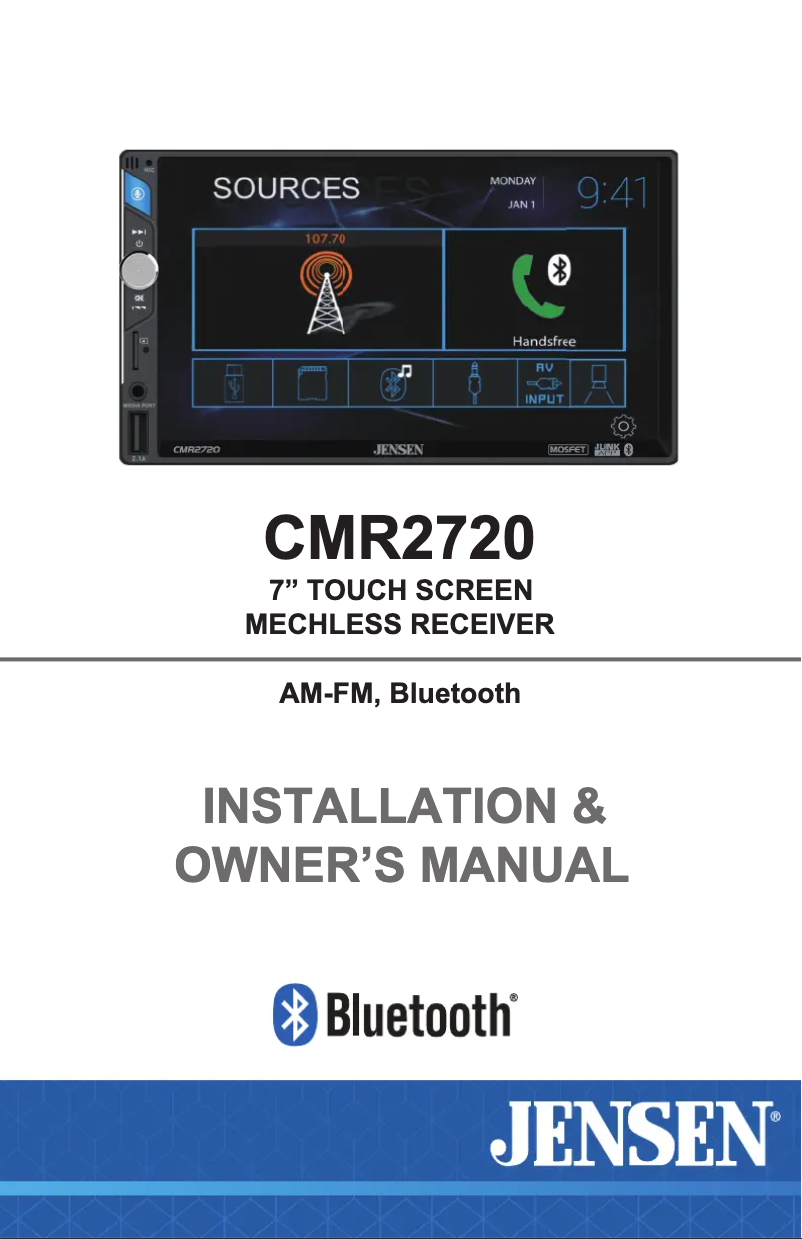 Page n°1 - Manuel utilisateur Jensen CMR2720
