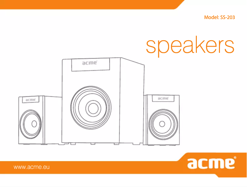 Page 1 de la notice Manuel utilisateur Acme Made SS203