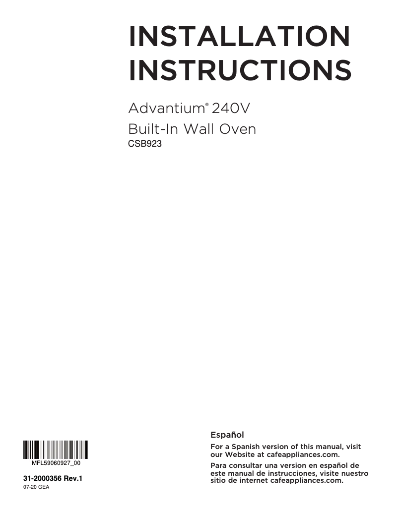 Image de la première page du manuel de l'appareil Café CSB923P4NW2