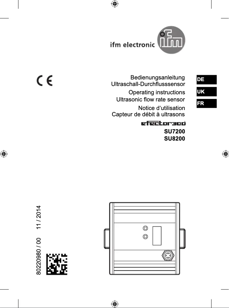 Page n°1 - Manuel utilisateur IFM SU7200