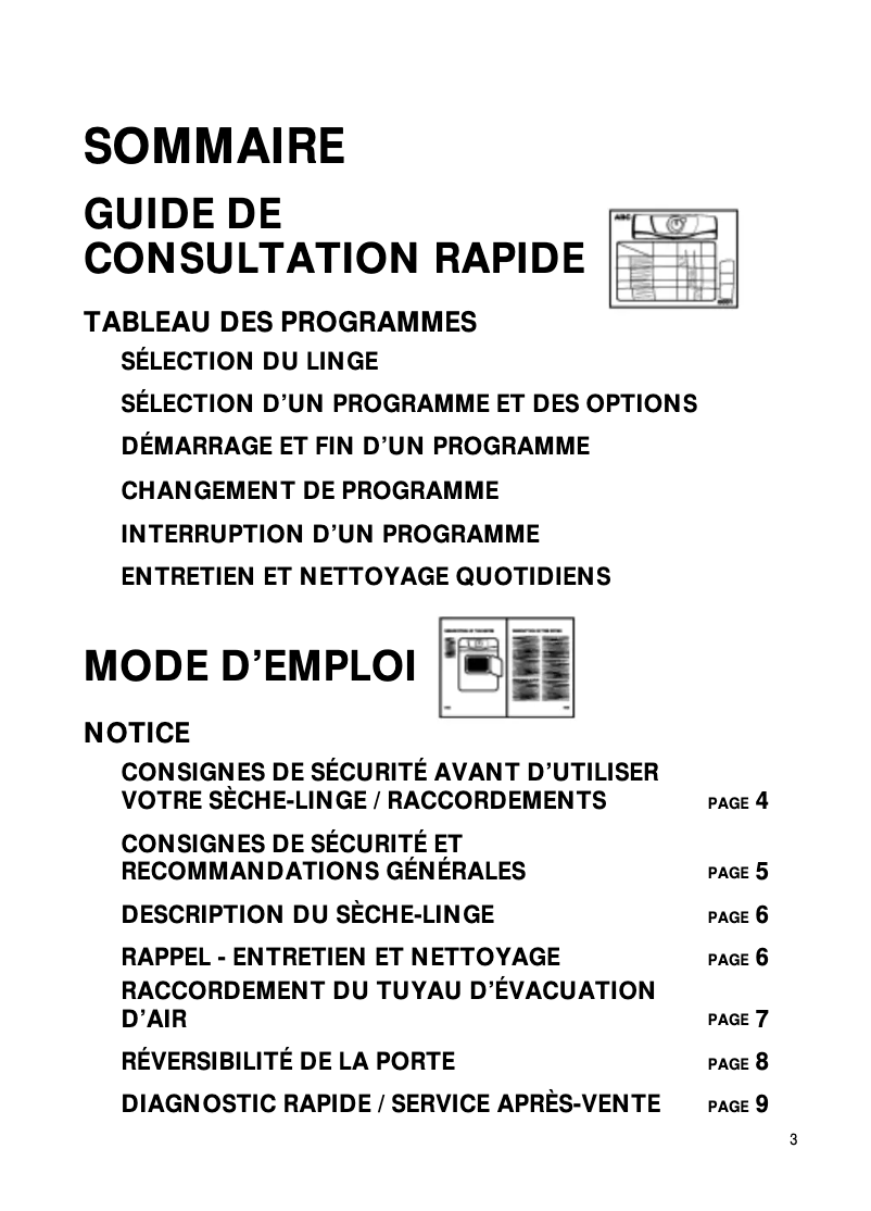 Page 1 de la notice Manuel utilisateur Whirlpool AWZ 3428