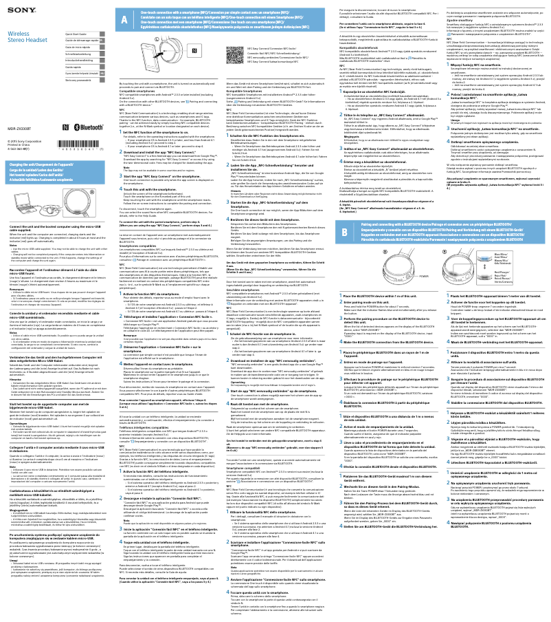Page 1 de la notice Manuel utilisateur Sony MDR-ZX330BT