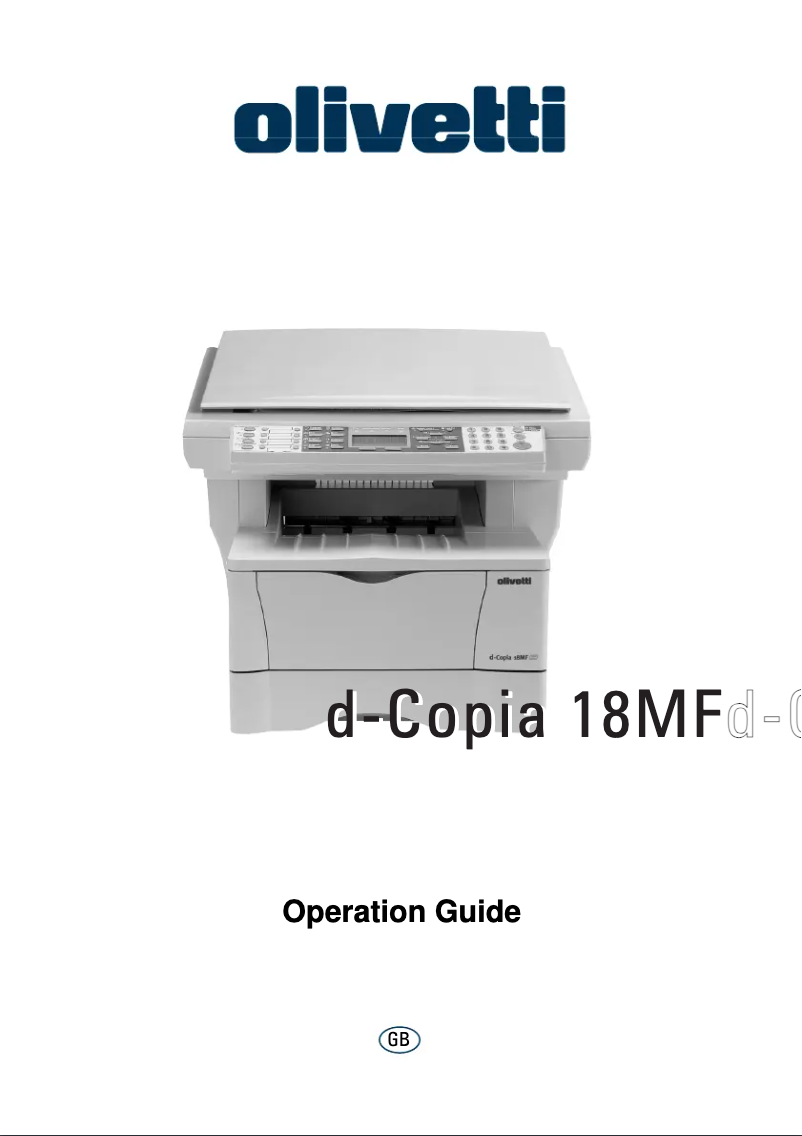 Image de la première page du manuel de l'appareil d-Copia 18MF