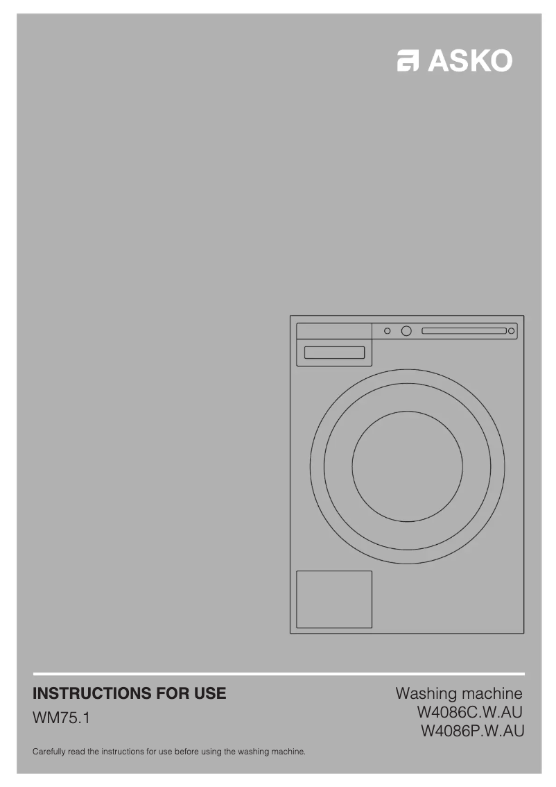 First page image of the manual for W4086P.W.AU