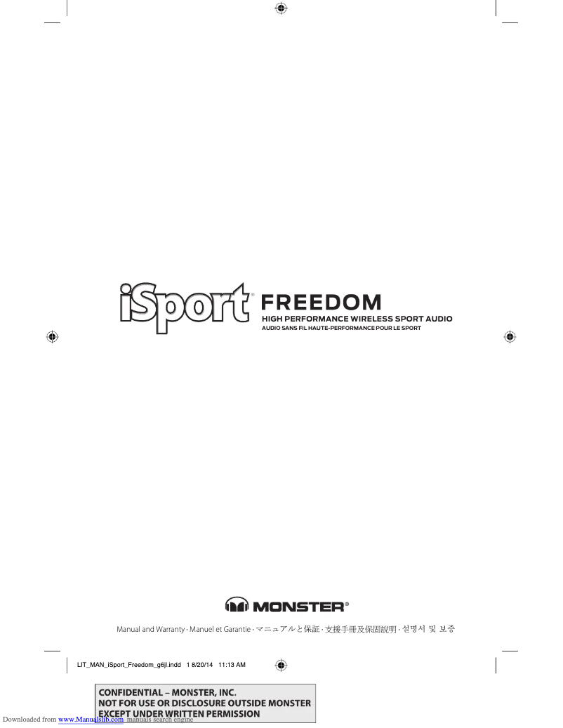 Image de la première page du manuel de l'appareil iSport Freedom