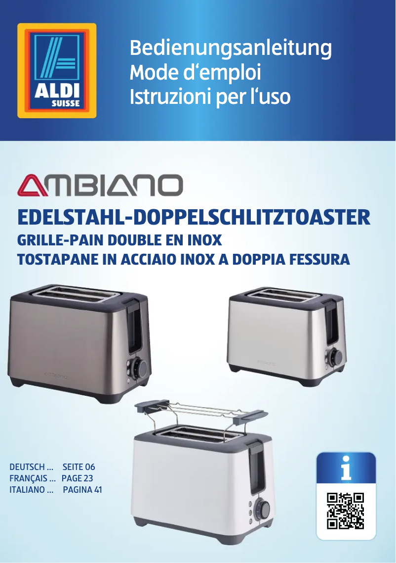 Page 1 of the manual User Manual Ambiano GT-Tds-eds-07-ch