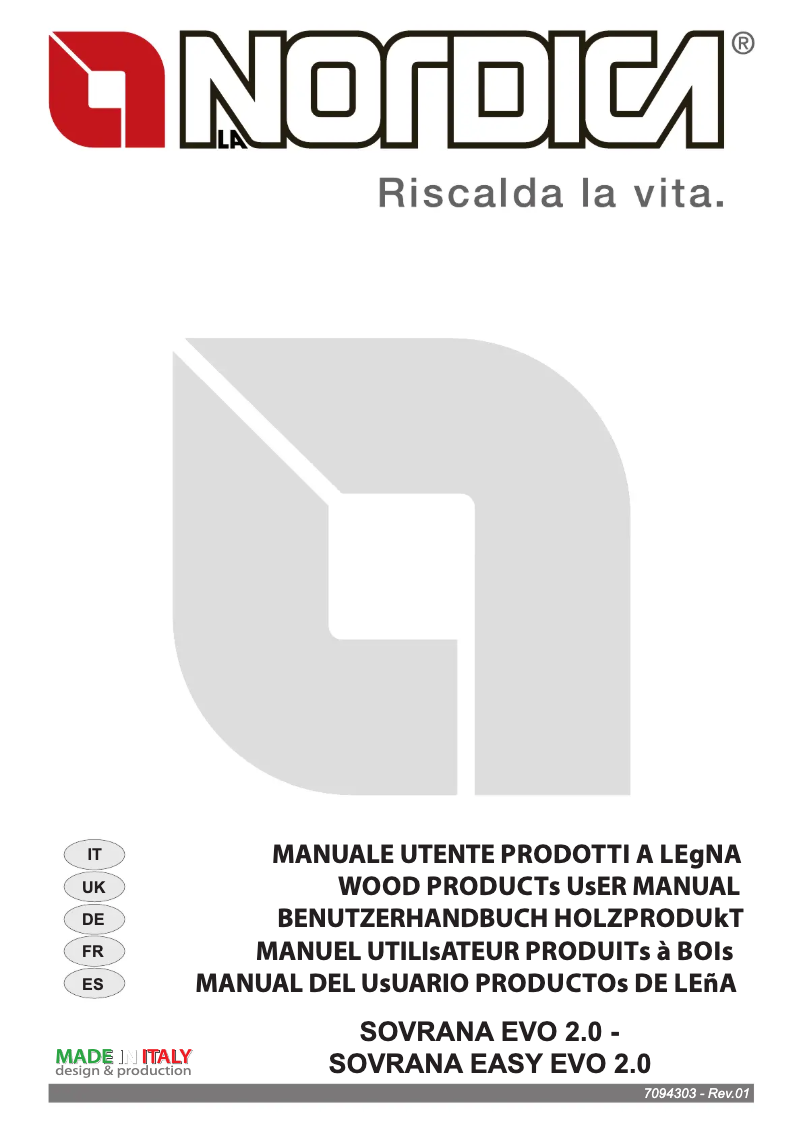 Página 1 del manual Manual de usuario La Nordica Sovrana evo 2.0