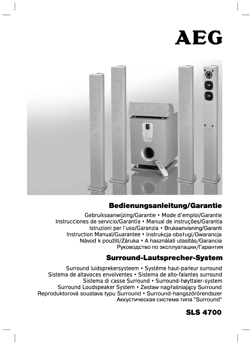 Page 1 de la notice Manuel utilisateur AEG SLS 4700