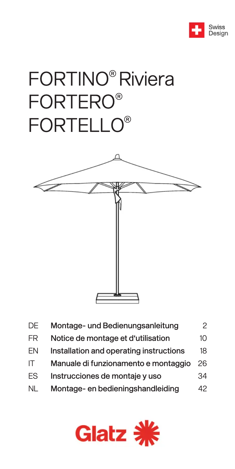 Image de la première page du manuel de l'appareil Fortino Riviera