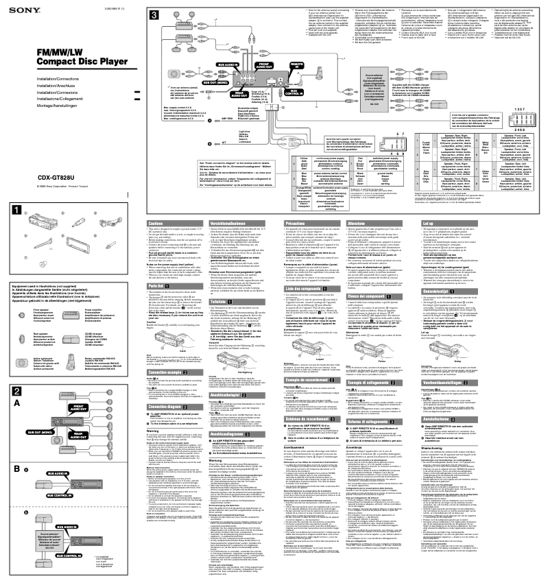 Image de la première page du manuel de l'appareil CDX-GT828